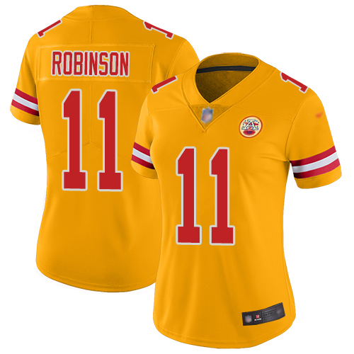 Women Kansas City Chiefs 11 Robinson Demarcus Limited Gold Inverted Legend Football Nike NFL Jersey